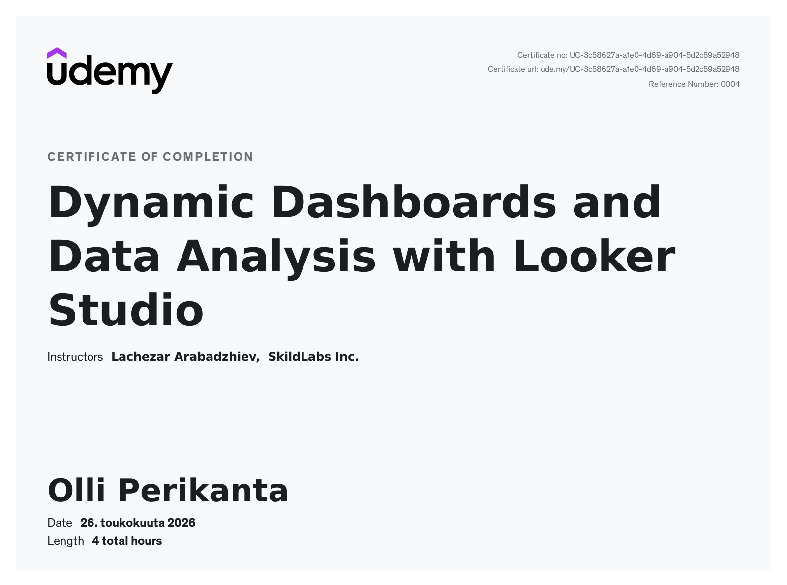 Dynamic Dashboards and Data Analysis with Looker Studio Certificate